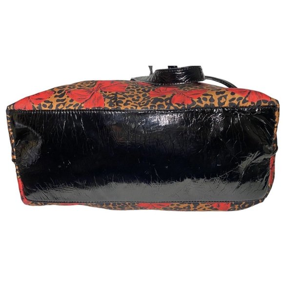 Betsey Johnson BETSEYVILLE Cheetah Print Red Bow Bag drawstring bag - Picture 8 of 14